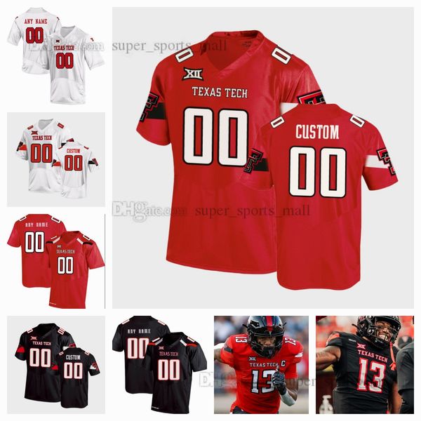 

23 24 ncaa texas tech red raiderss college football jersey morton wilson shough schooler deaton ezukanma collins hyder jr. anderson holub pa, Black