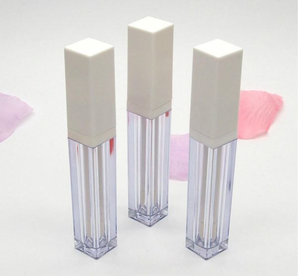 

whole white square clear lip gloss bottle 4ml empty lipgloss tubes liquid lip gloss refillable bottles containers makeup packa2795334