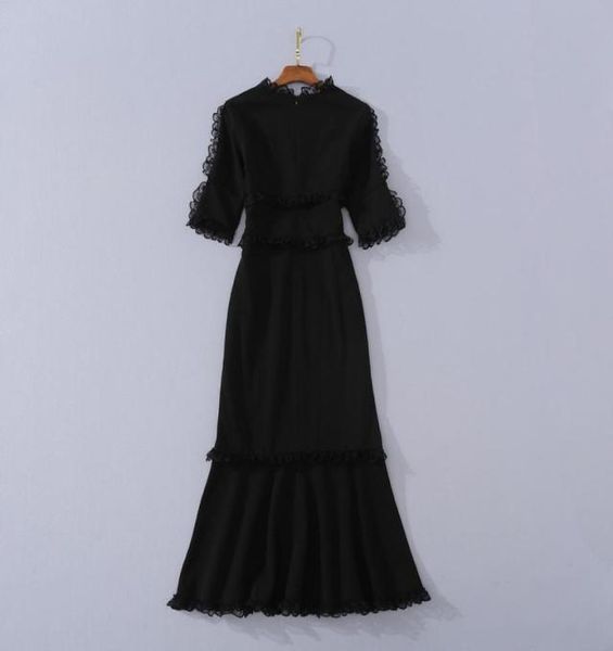 

710 xl 2020 brand same style dress v neck black womens clothes flora print luxury fashion dress yimi5339157