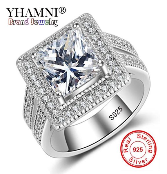 

yhamni original solid 925 sterling silver jewelry cubic zircon wedding rings set women bijoux girls fashion jewelry gift lyr0252614828, Slivery;golden