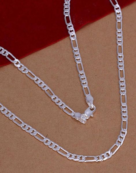 

4mm figaro chain necklace 1630inches 925 sterling silver fashion jewelry for men factory 7381910