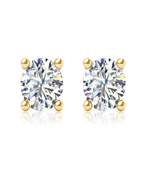 

stud 03050612ct moissanite earrings for women 925 sterling silver 14k gold plated diamond fine jewelry4302049, Golden;silver