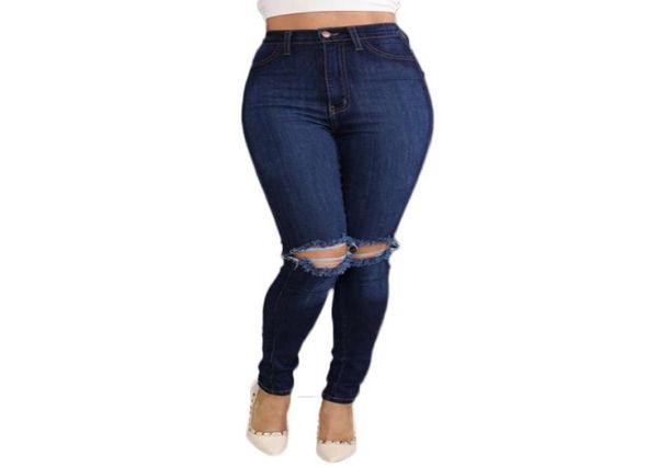 

whole 2017 summer ripped jeans for women rolling up woman skinny pants slim trousers for women high waist women039s hole j5267769, Blue