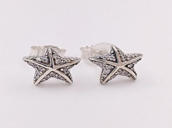 

studs tropical starfish stud earrings authentic 925 sterling silver fits european style studs jewelry andy jewel 290748cz6923313, Golden;silver