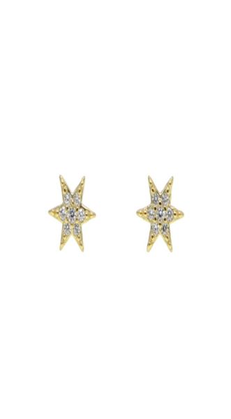 

tiny smal sunburst stud earring pure 925 sterling silver minimal jewelry dainty delicate pave cz tiny star multi piercing earring8130388, Golden;silver