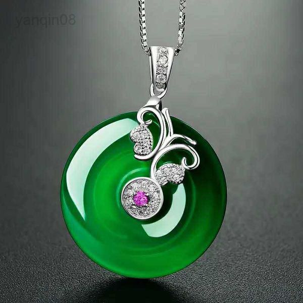 

pendant necklaces natural green hetian jade butterfly pendant 925 silver necklace chinese jadeite amulet fashion charm jewelry gifts for wom