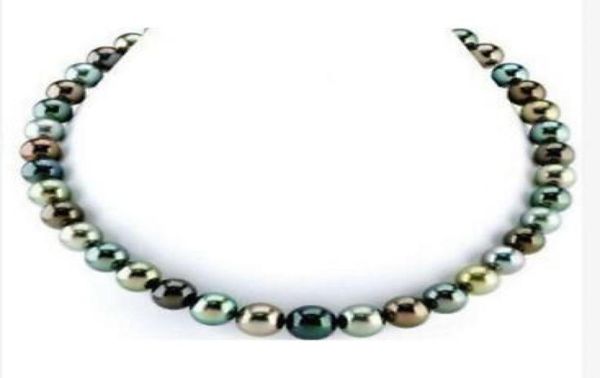 

fast fine pearls jewelry stunning round 910mm tahitian multicolor pearl necklace18quot14k1023282, Black