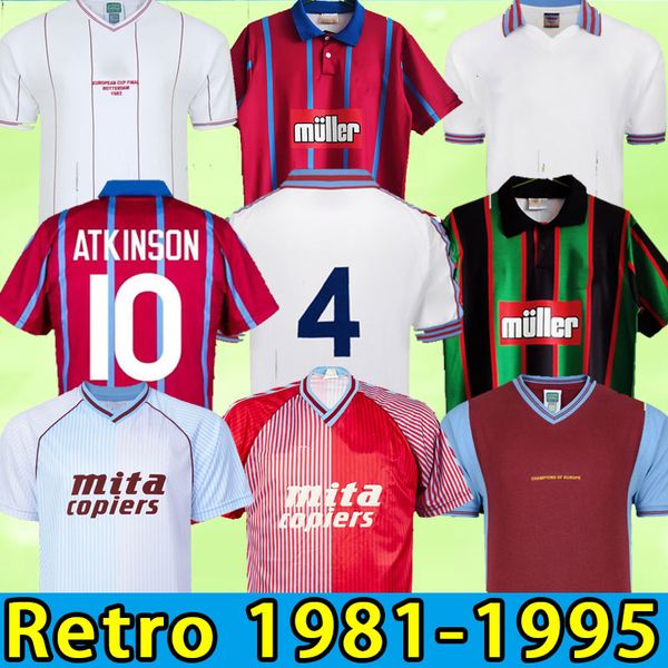 

retro 1982 1980 1981 1988 1995 1993 aston villaes soccer jerseys rotterdam peter withe des bremner tony morley gary shaw football shirt atki, Black;yellow