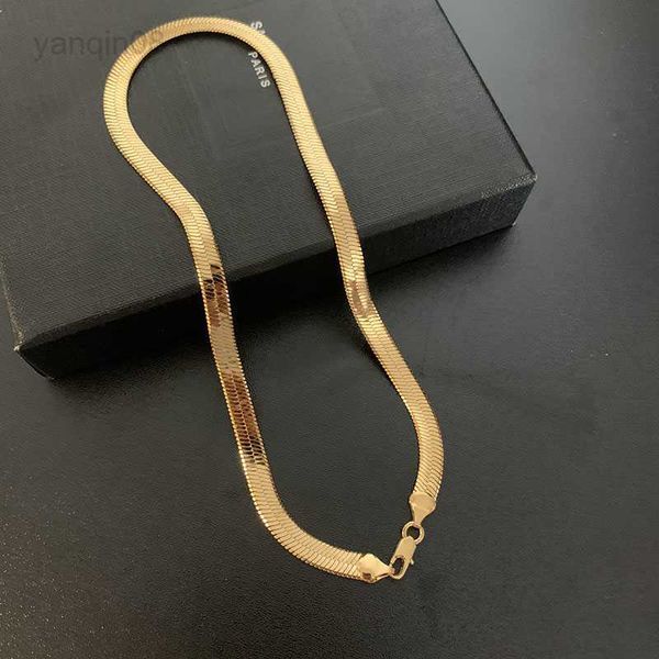 

pendant necklaces 7mm gold color snake flat herringbone necklace for women men 18inch/20inch/22inch/24inch/26inch/28inch/30inch hkd230712, Silver