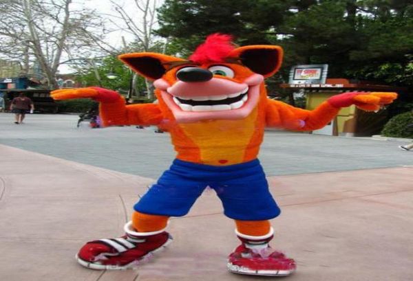 

2018 cartoon character crash bandicoot mascot costume size anime costumes carnival fancy dress kits fo8710818, Red;yellow