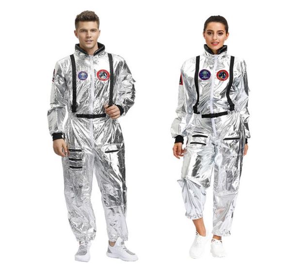 

theme costume halloween carnival astronaut space cosplay costume women pilots jumpsuit men astronaut alien spaceman role pla4002134, Black;red