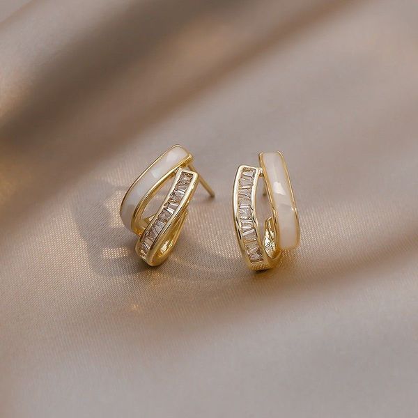 

new classic elegant imitation pearl dangle earrings for women crystal long exquisite drop earring wedding jewelry, Golden;silver