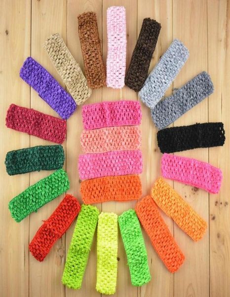 

50pcslot 15 inch elastic crochet headbands girls waffle headwear diy children hair band hair accessories for baby girls6706168, Silver