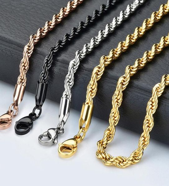 

whole 24mm chain 1832 inches silvergoldrose goldblack stainless steel chains necklace jewelry for womenmen9257410, Silver