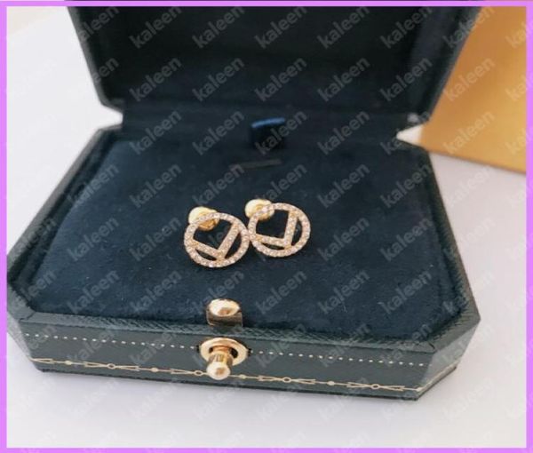 

women gold fashion earrings luxurys ear studs with diamonds ladies letter earring designers jewelry for party d2211237041074, Golden;silver