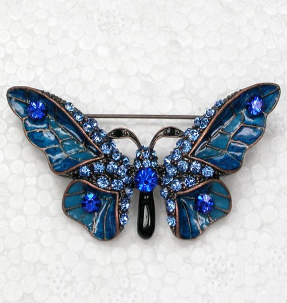 

whole rhinestone enamel butterfly pin brooches c1019030128170311, Gray