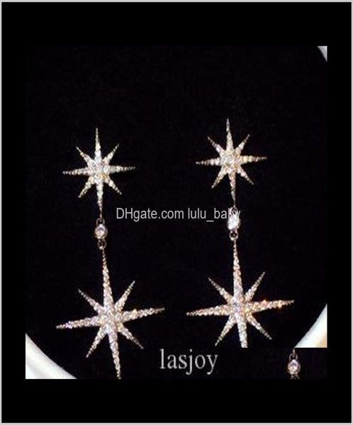 

super glittering fashion luxury designer zircon diamond cute snowflake korean style dangle chandelier earrings for woman girls vdu5875063, Golden;silver