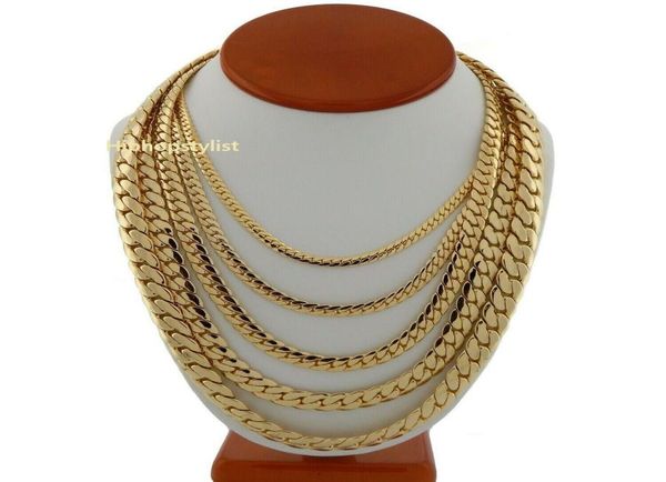 

mens miami cuban link chain necklace 14k gold gp 24inch 10mm9976507, Silver
