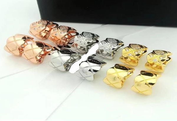 

luxury fashion women039s stud earrings coco crush plaid earrings classic jewelry6732262, Golden;silver