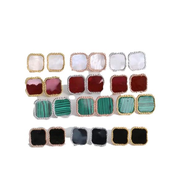 

ms elegant stud earring women clip back pure sterling silver 925 clovers real gemstone bijoux gift loves earrings chal6432489, Golden;silver