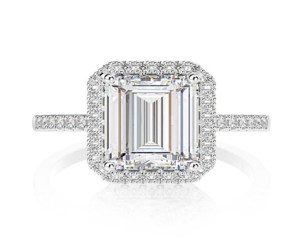 

oevas sparkling 6 carats high carbon diamond wedding rings for women 925 sterling silver engagement party jewelry bague femme6027396, Golden;silver
