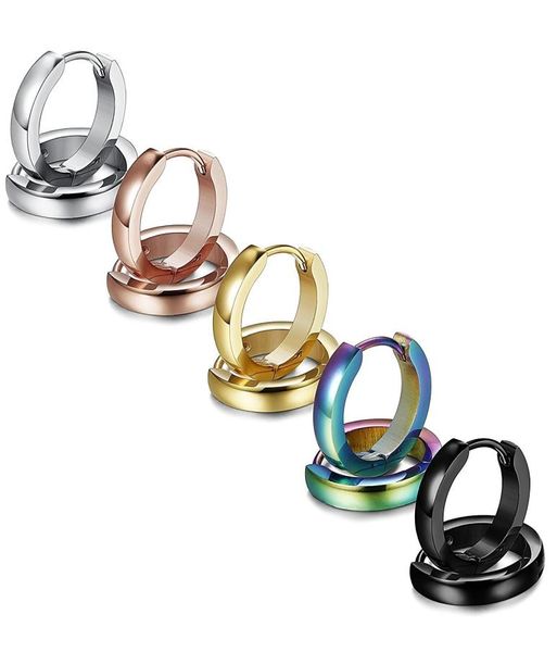 

whole anti allergy boys girls punk black gold silver titanium steel earrings clip without non pierced ears3543688, Golden;silver