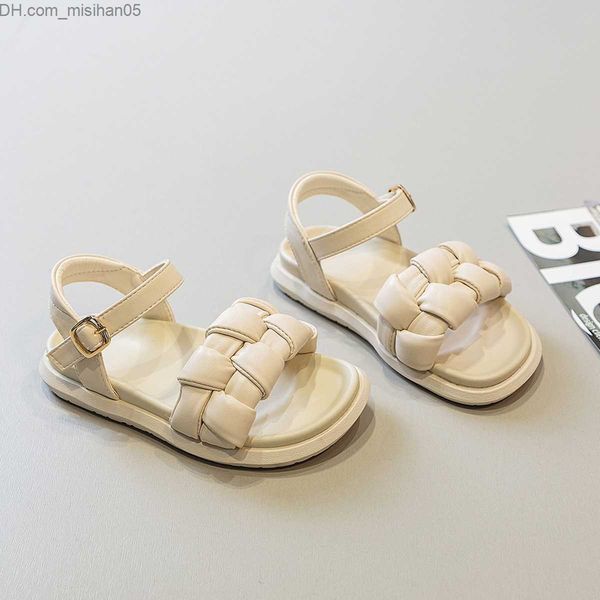 

sandals summer girls sandals little princess retro knitted beach shoes baby candy green breathable summer shoes z230712, Black;red