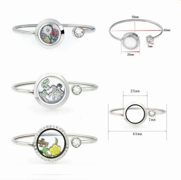 

10pcs 316l stainless steel 20mm25mm silver color floating lockets living memory locket bracelet bangles 20pcs charms7440779, Golden;silver
