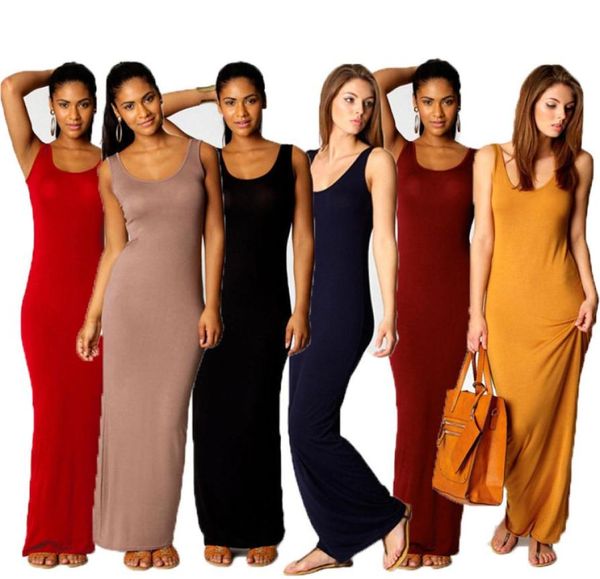 

2019 summer causal maxi dress girls bodycon crop vest dresses formal backless skirt evening vestidos long maxi dress plus4699374, Black;gray