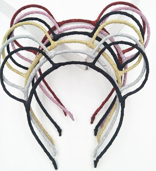 

women glitter bear ears hairband party prop mouse headband hair accessories headwear 20pcslot9810354, Silver