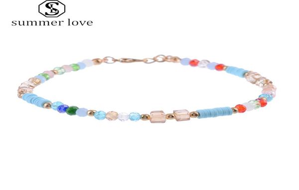 

fashion colorful crystal bead anklets for women barefoot sandals foot anklet bracelet bohemia summer beach charm bead jewelry gift7956725, Red;blue