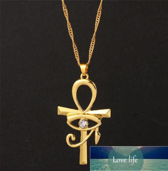 

eye of horus egypt fashion charm pendant ankh cross religious necklace for women choker necklaces jewelry gold color factory 7833544, Silver