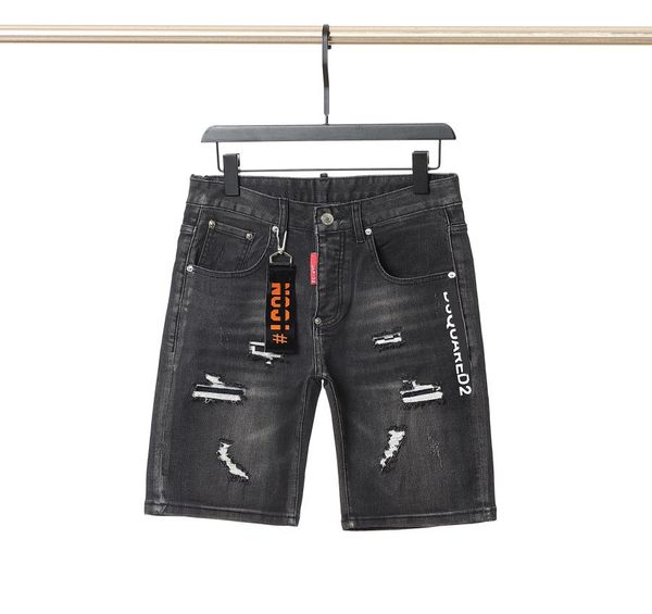 

fashion mens summer shorts stretch slim skinny fit jeans men cotton casual distressed short knee length denim clothing2022new5686491, Blue