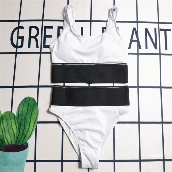 

women bathing suit wide webbing belly high waist cover belly body separate swimsuit bikini two sets in white