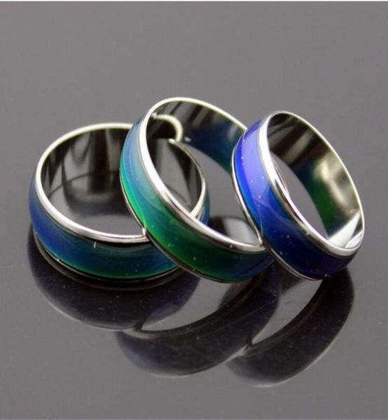 

epack 200pcs fashion mood ring changing colors stainless steel ring size16 17 18 19 20 mix sizes including box6697313, Silver
