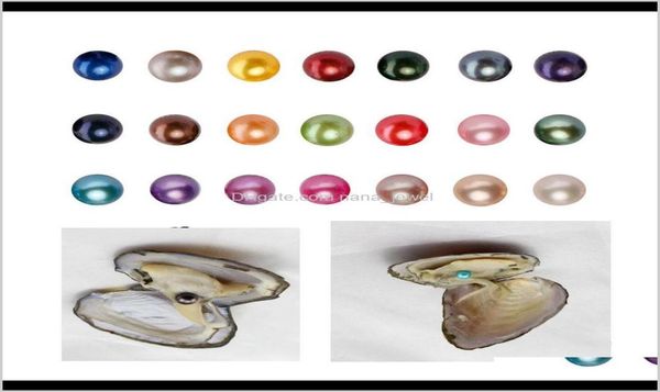 

loose gemstones jewelry drop delivery 2021 3 side round freshwater triplet in oysters 27 colors oyster pearls with vacuumpackingje1954477, Black