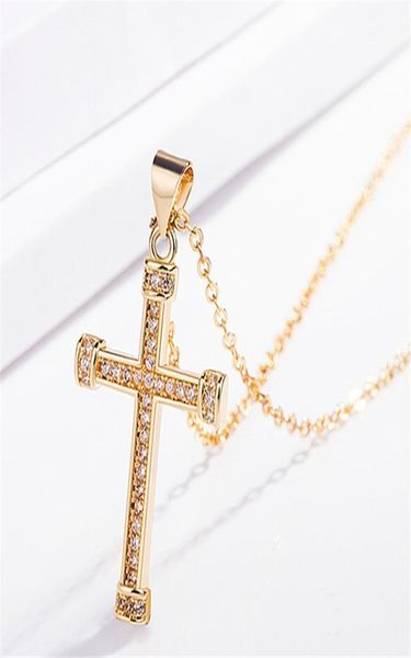 

24k gold diamond jesus cross necklace pendant crystal row necklaces women men fashion jewelry will and sandy7672954, Silver