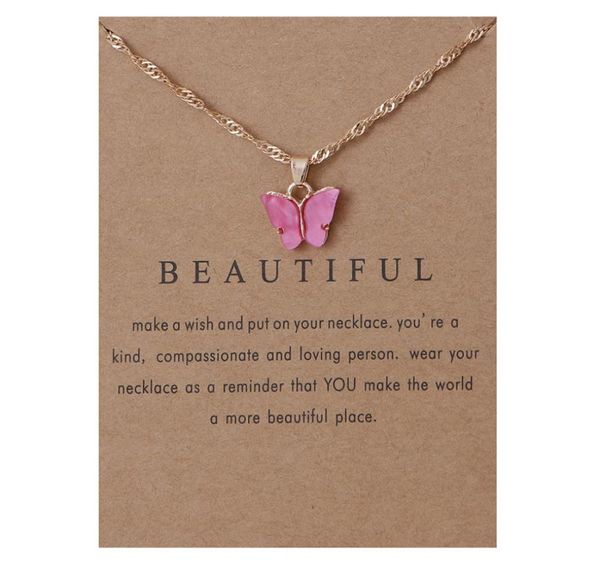 

cute butterfly pendant necklace women simple alloy clavicle necklaces 2021 summer jewelry fashion accessories with gift card5629177, Silver