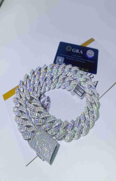 

men 925 vvs1 moissanite diamond cuban link chain 20mm gold moissanite cuban link chain2772869, Silver