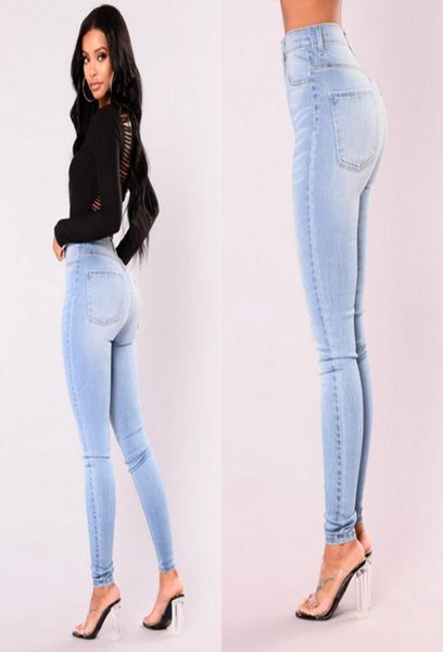 

arrivals fashion women lady denim skinny pants high waist stretch jeans slim pencil jeans women casual3197986, Blue
