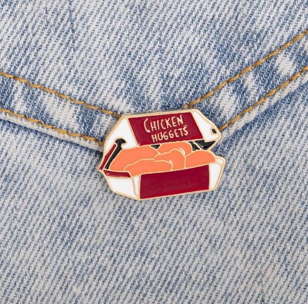 

funny chicken huggets brooch pins cartoon creative metal enamel brooches for boys gift jewelry clothes badges denim shirt lapel pi1682853, Gray