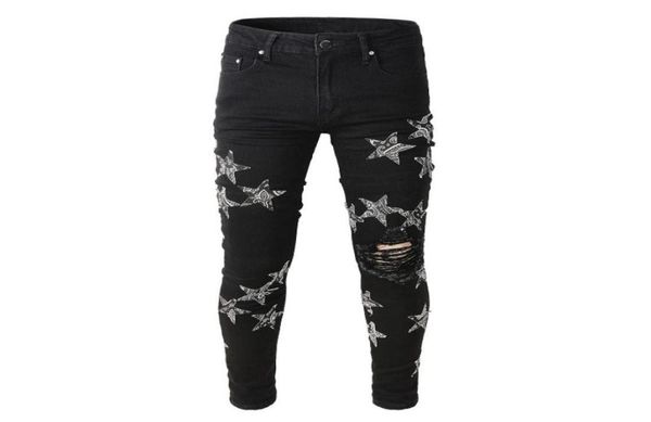 

mens jeans designer jeans jean for man street fashion brand retro torn fold stitching men motorcycle riding slim fit washed motocy3713568, Blue