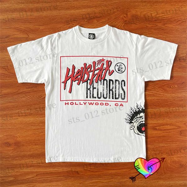 

men's t-shirts 2023ss hellstar record tee men women 1 1 hellstar dios hollywood t-shirt hip hop crewneck oversize short sleeve t230712, White;black