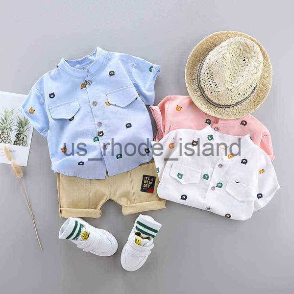 

clothing sets baby boy summer clothing set toddler boy shirt+shorts short sleeve cotton kids suit children clothing boys outfit 1-4 years g2, White