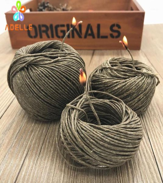 

organic 1152mm hive wick roll bees waxed twine cord line cigarette lighter candle craft alternative12705818, Black;white
