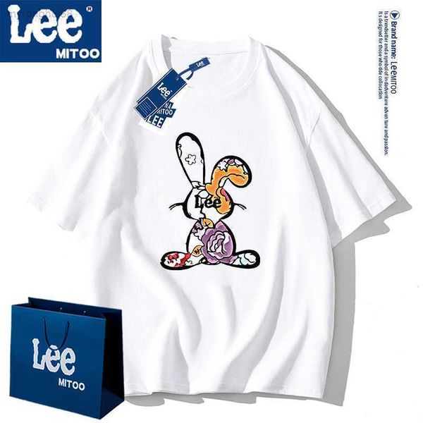 

men's t-shirts lee mitoo new summer pure cotton loose casual simple short sleeved couple ucaf, White;black