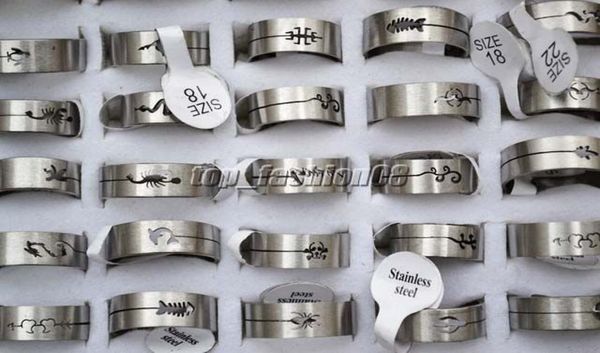 

whole lots 50pcs mix design wire cut stainless steel rings 1722mm jewelry r0159 9771249, Silver