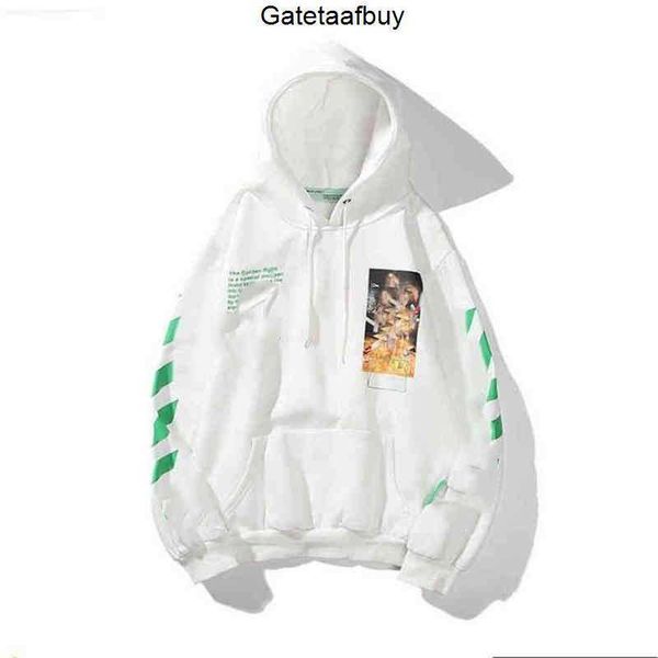 

tracksuits %60 off style trendy sweater painted arrow crow stripe loose hoodie and coatjqm1off t-shirts offs white black, Gray