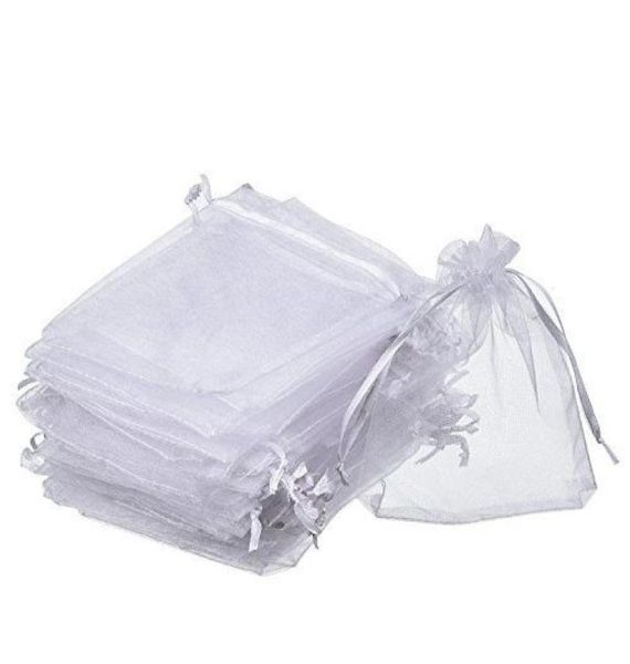 

100 pcslot white organza favor bags wedding jewelry packaging pouches nice gift bags factory3720936, Pink;blue