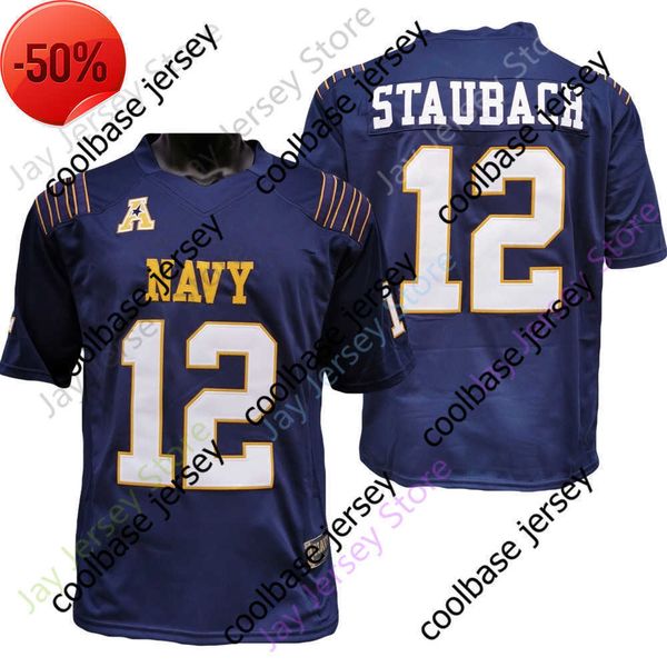 

new jerseys midshipmen football jersey ncaa college roger staubach navy size s-3xl all stitched youth men, Black;red
